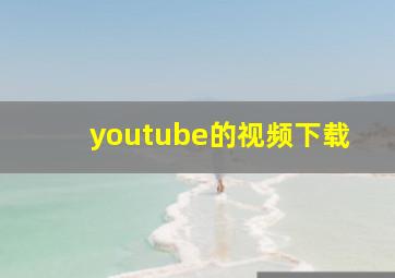 youtube的视频下载