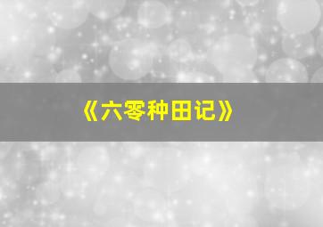 《六零种田记》