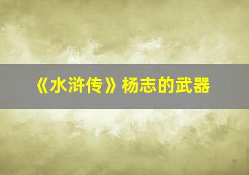 《水浒传》杨志的武器