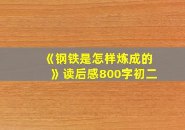 《钢铁是怎样炼成的》读后感800字初二