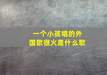 一个小孩唱的外国歌很火是什么歌