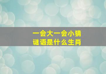 一会大一会小猜谜语是什么生肖