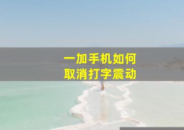 一加手机如何取消打字震动