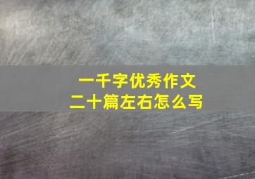 一千字优秀作文二十篇左右怎么写