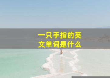 一只手指的英文单词是什么