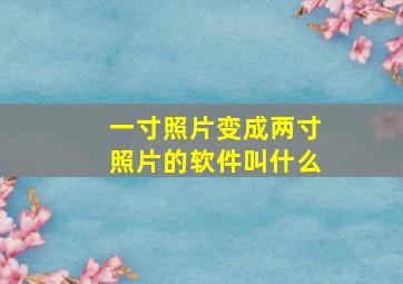 一寸照片变成两寸照片的软件叫什么