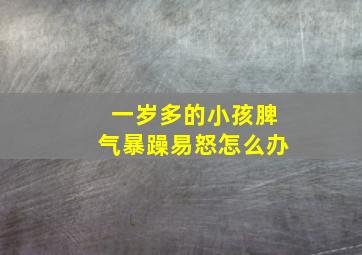 一岁多的小孩脾气暴躁易怒怎么办