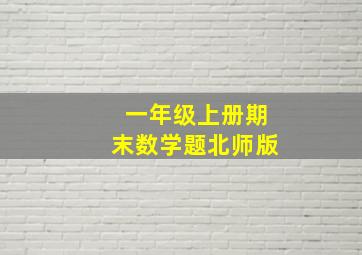 一年级上册期末数学题北师版