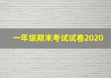 一年级期末考试试卷2020