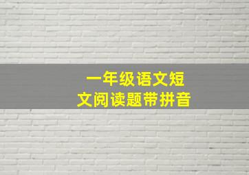 一年级语文短文阅读题带拼音