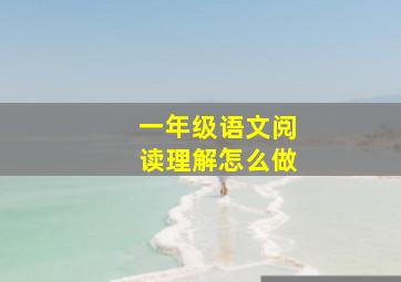 一年级语文阅读理解怎么做