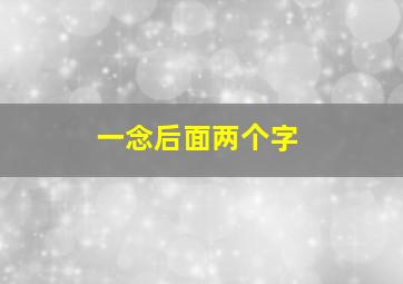 一念后面两个字