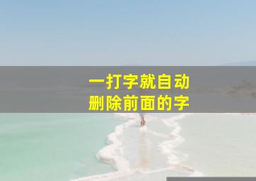 一打字就自动删除前面的字