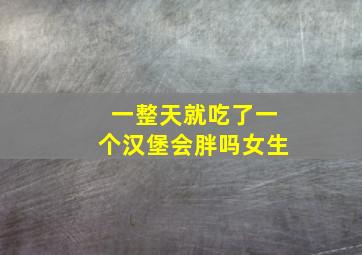 一整天就吃了一个汉堡会胖吗女生