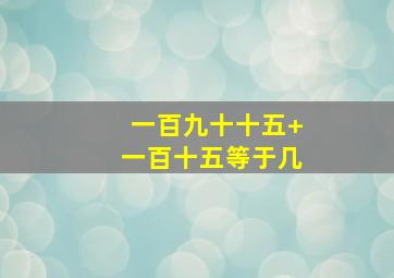 一百九十十五+一百十五等于几