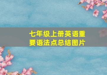 七年级上册英语重要语法点总结图片