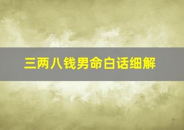 三两八钱男命白话细解