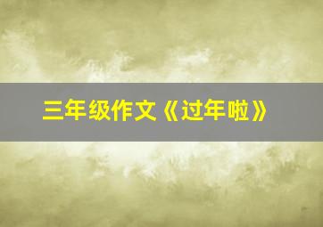 三年级作文《过年啦》