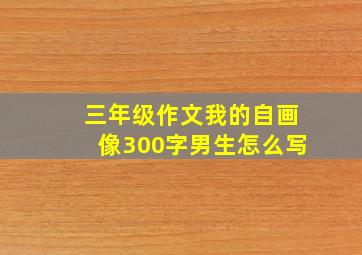 三年级作文我的自画像300字男生怎么写