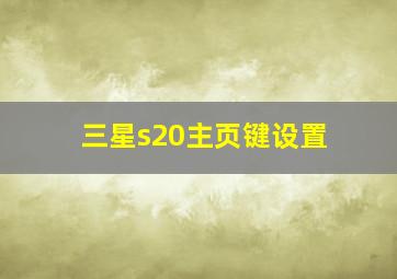 三星s20主页键设置