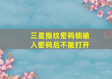 三星指纹密码锁输入密码后不能打开