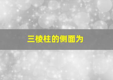 三棱柱的侧面为