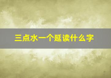 三点水一个延读什么字