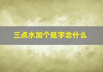 三点水加个延字念什么