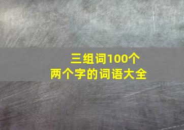 三组词100个两个字的词语大全