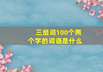 三组词100个两个字的词语是什么