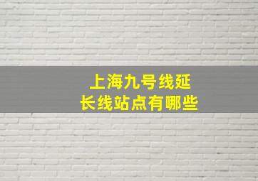 上海九号线延长线站点有哪些