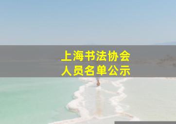 上海书法协会人员名单公示