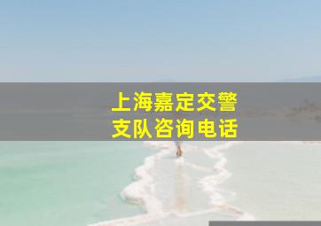 上海嘉定交警支队咨询电话