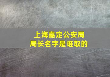 上海嘉定公安局局长名字是谁取的