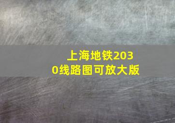 上海地铁2030线路图可放大版