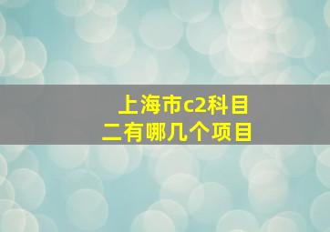 上海市c2科目二有哪几个项目