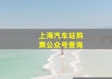 上海汽车站购票公众号查询