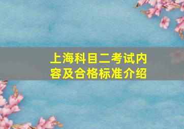 上海科目二考试内容及合格标准介绍