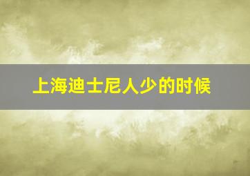 上海迪士尼人少的时候