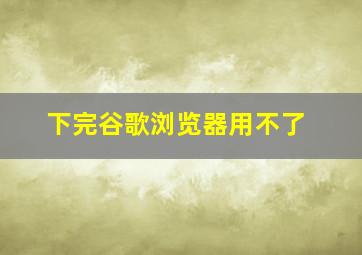 下完谷歌浏览器用不了