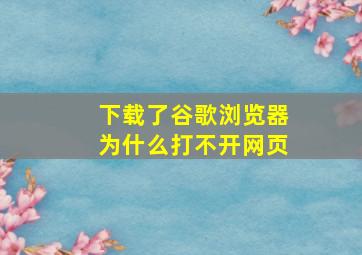 下载了谷歌浏览器为什么打不开网页