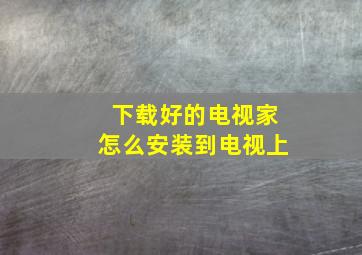 下载好的电视家怎么安装到电视上