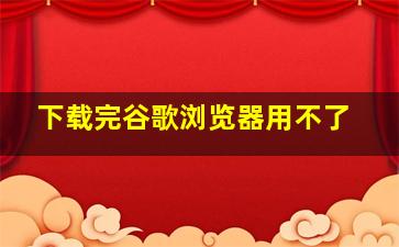 下载完谷歌浏览器用不了