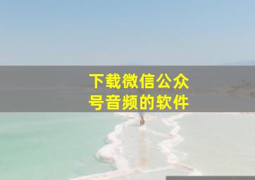 下载微信公众号音频的软件