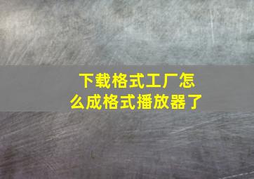 下载格式工厂怎么成格式播放器了