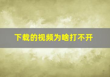 下载的视频为啥打不开