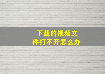 下载的视频文件打不开怎么办