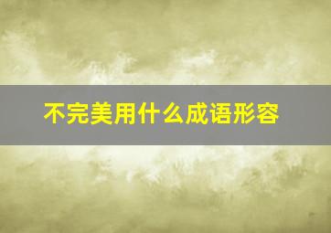 不完美用什么成语形容