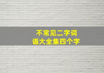 不常见二字词语大全集四个字