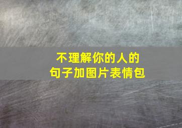 不理解你的人的句子加图片表情包